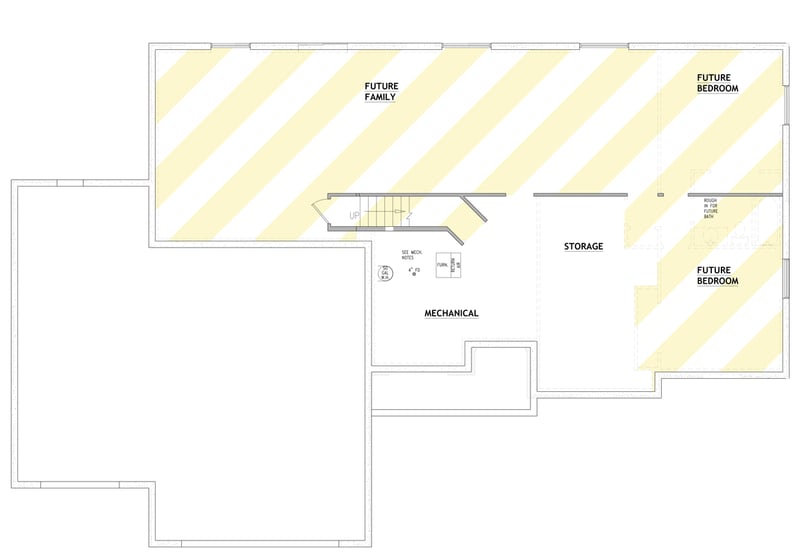 Plan 849158PGE: Southern Ranch House Plan with 3 Bedrooms and 3-Car Garage - Floor Plan - Optionally Finished Basement - Ranch, Southern
