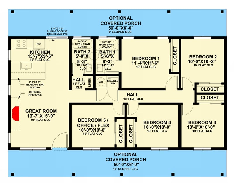 Plan 420203WNT: Modern Mountain Cabin House Plan with Four to Five Bedrooms - Floor Plan - - Cabin, Mid Century Modern, Modern, Mountain