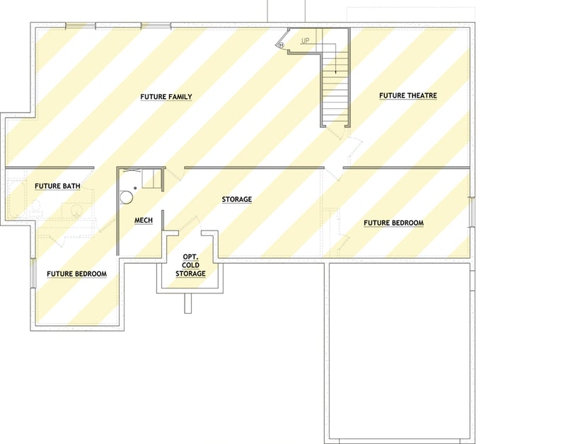 Plan 849165PGE: Craftsman Farmhouse House Plan with 4 Bedrooms and 2066 Square Feet - Floor Plan - Unfinished Basement  - Cottage, Craftsman, Farmhouse, New American, Traditional