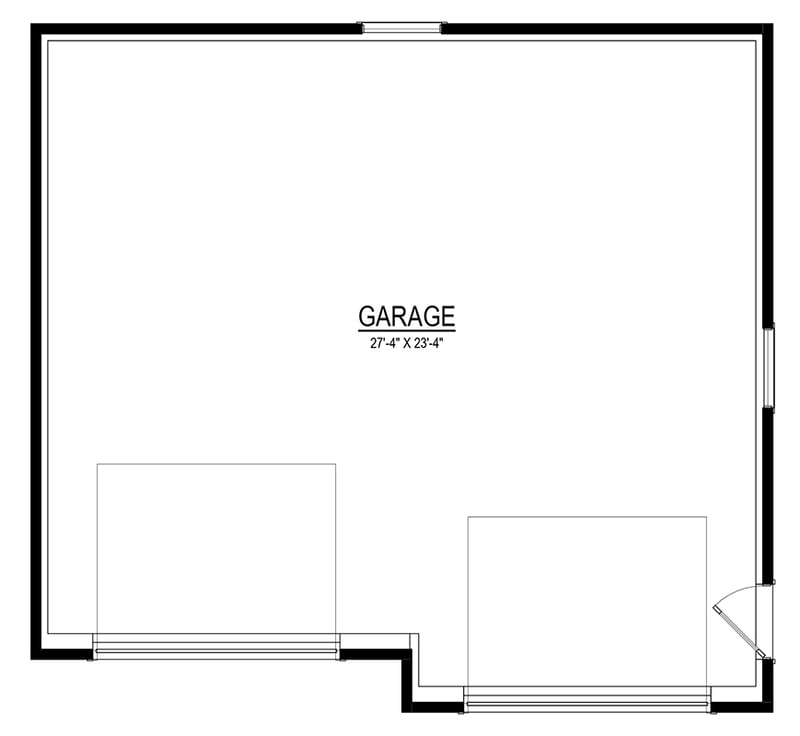 Plan 83686CRW: Modern Farmhouse 2-Car Garage Plan - Floor Plan - - Farmhouse, New American, Traditional