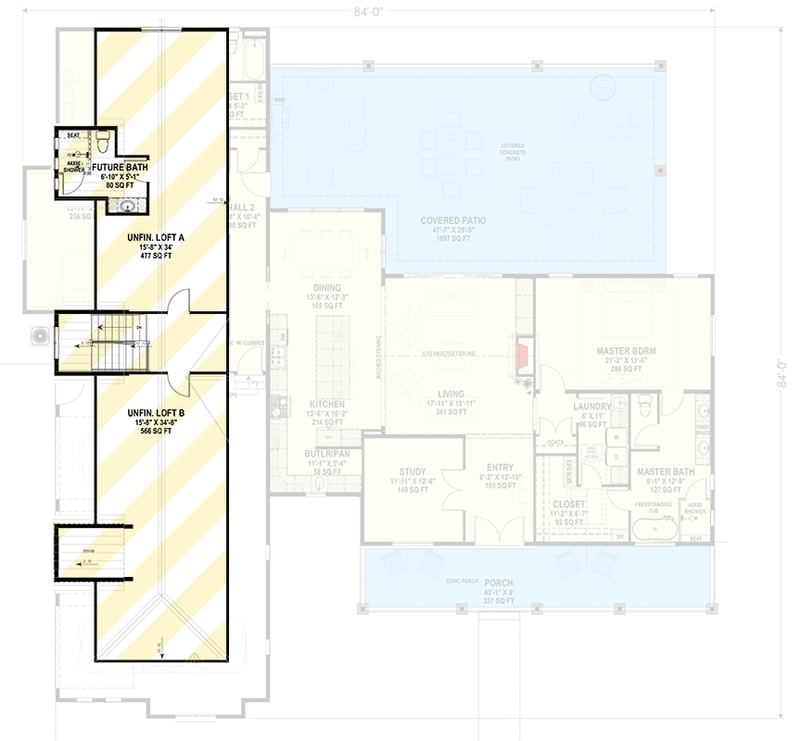 Plan 64577SC: Modern Farmhouse House Plan with 3 Bedrooms and 3-Car Garage - Floor Plan - - Country, Hill Country, Modern Farmhouse, Ranch, Traditional, Transitional
