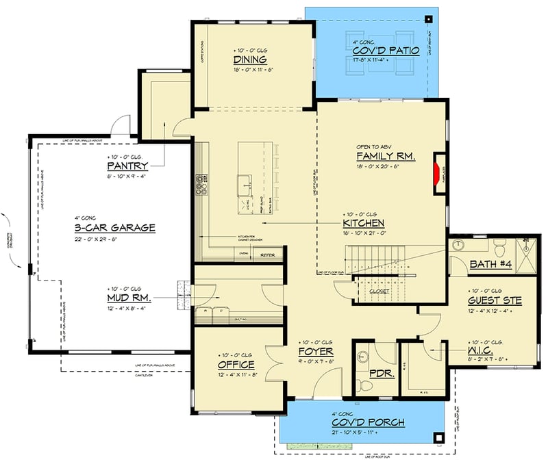 Plan 666321RAF: Contemporary Northwest House Plan with 5 Bedrooms and 3-Car Garage - Floor Plan -  - Contemporary, Modern, Northwest