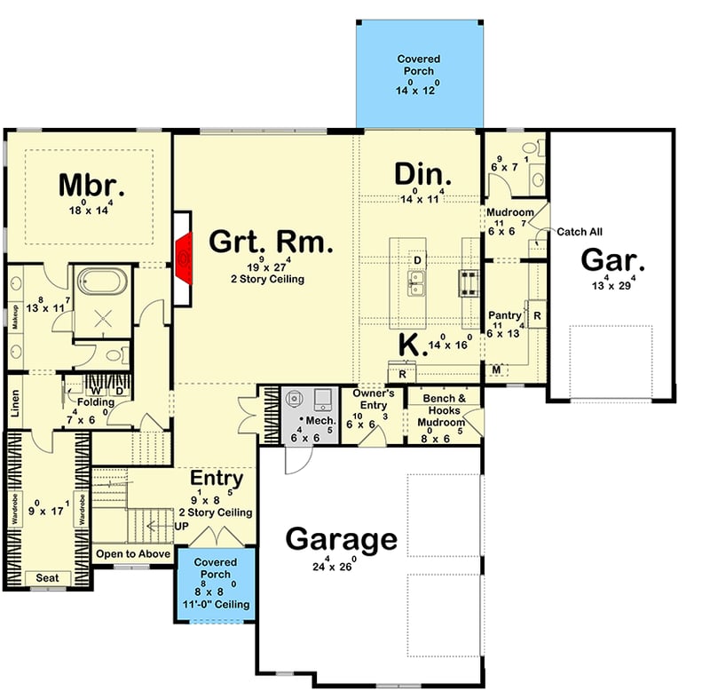 Plan 623669DJ: European Inspired Luxury House Plan with 5 Bedrooms and 3-Car Garage - Floor Plan - - European, Traditional