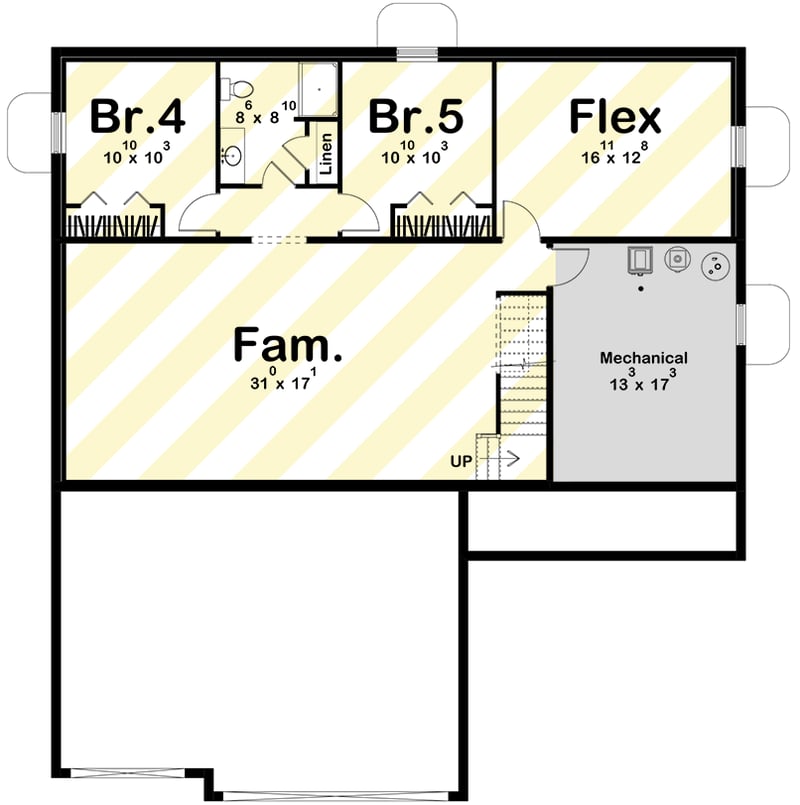 Plan 623670DJ: Modern Farmhouse House Plan with 3 Bedrooms and 3-Car Garage - Floor Plan - Optional Lower Level Layout ($$$ Paid Option) - Modern Farmhouse, New American