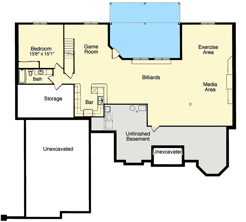 Plan 3933ST: Color and Texture - Floor Plan - Basement - Ranch, Traditional