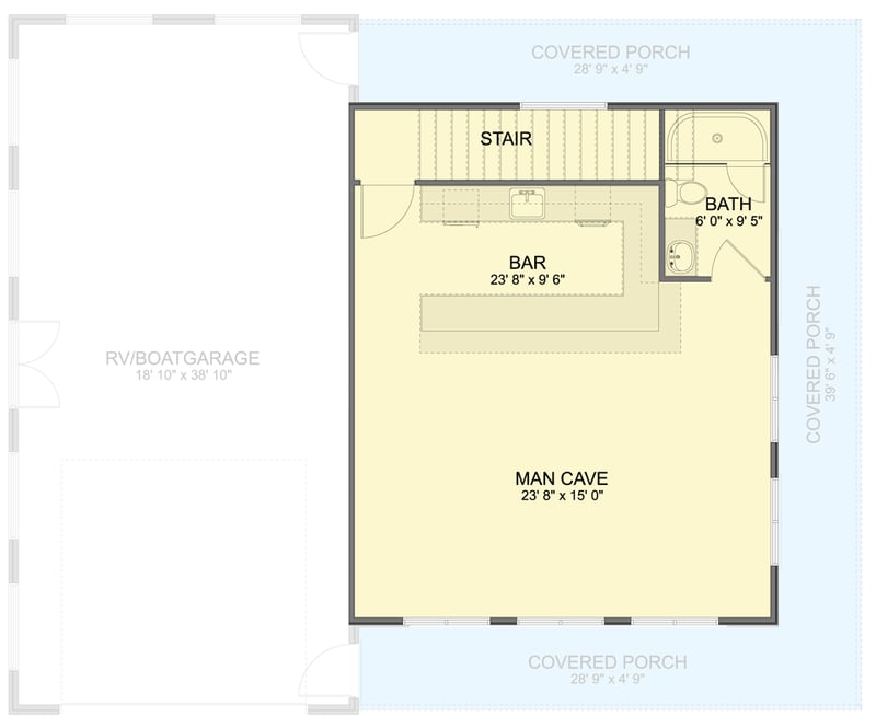 Plan 61772UT: Versatile RV Garage Plan Featuring 717 Square Foot Living Space - Floor Plan - 2nd Level - Traditional