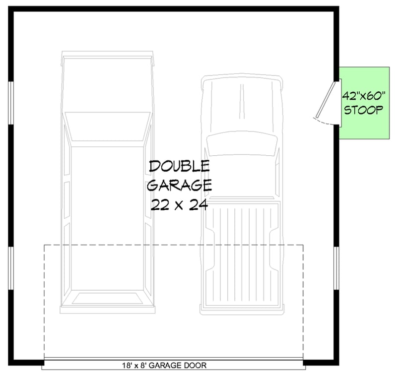 Plan 680701VR: Two-Car Detached Garage House Plan with Classic Board-and-Batten Siding - Floor Plan - - Country, Traditional