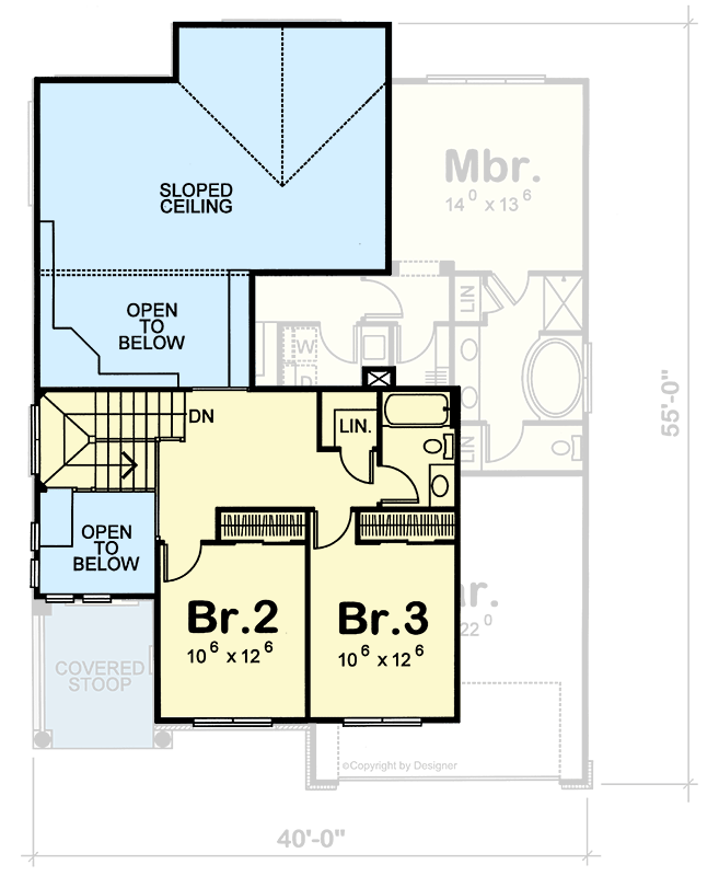 Plan 42782DB: Modern Farmhouse House Plan with 3-4 Bedrooms and Two-Story Great Room - Floor Plan -  - Country, Farmhouse, Modern Farmhouse, New American