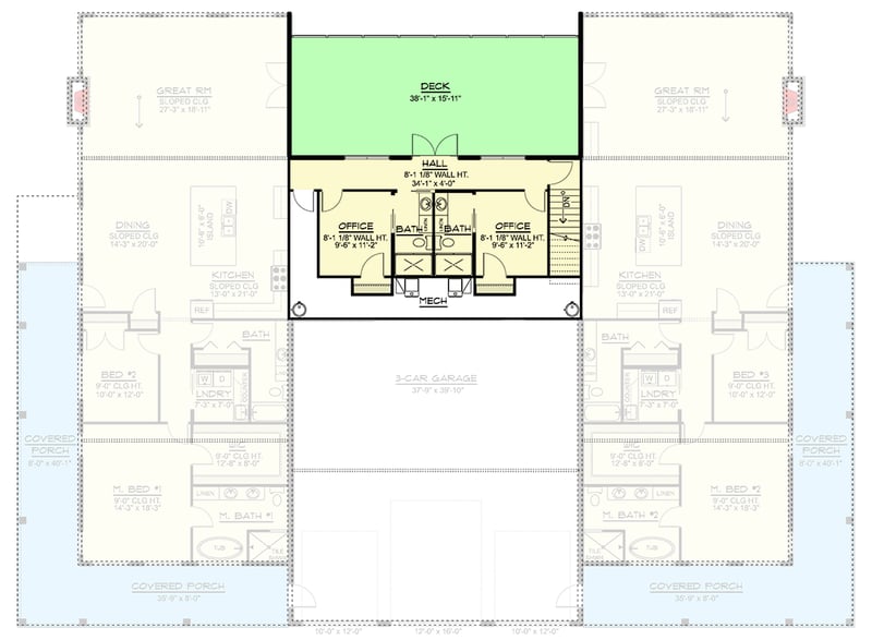 Plan 135474GRA: Modern Barndominium House Plan for Multi-Generational Living - Floor Plan - - Barndominium, Contemporary, Modern, New American
