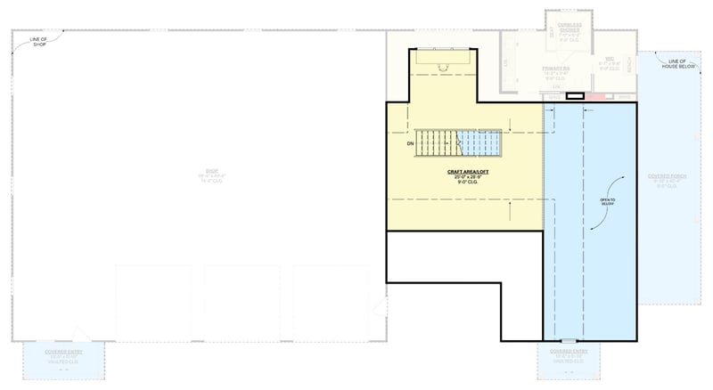 Plan 871901JEN: Barndominium House Plan with Massive 3,000 Square Foot Attached Workshop - Floor Plan -  - Barndominium, New American