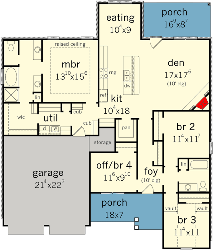 Plan 83148DC: Modern Farmhouse House Plan with 4 Bedrooms and 2-Car Garage - Floor Plan -  - Modern Farmhouse, New American