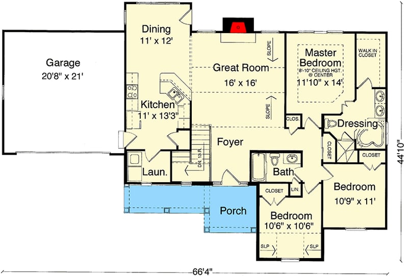 Plan 3947ST: Room to Grow - Floor Plan - Main Level - Cottage, Traditional