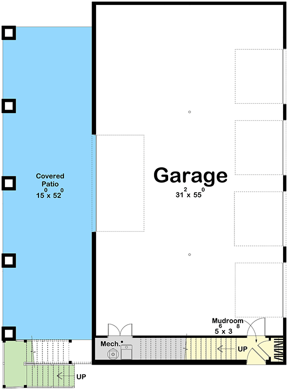 Plan 623682DJ: Modern Barndominium Carriage House Plan with Four-Car Garage - Floor Plan - - Barndominium, Carriage, Country, Craftsman, Farmhouse, Modern Farmhouse