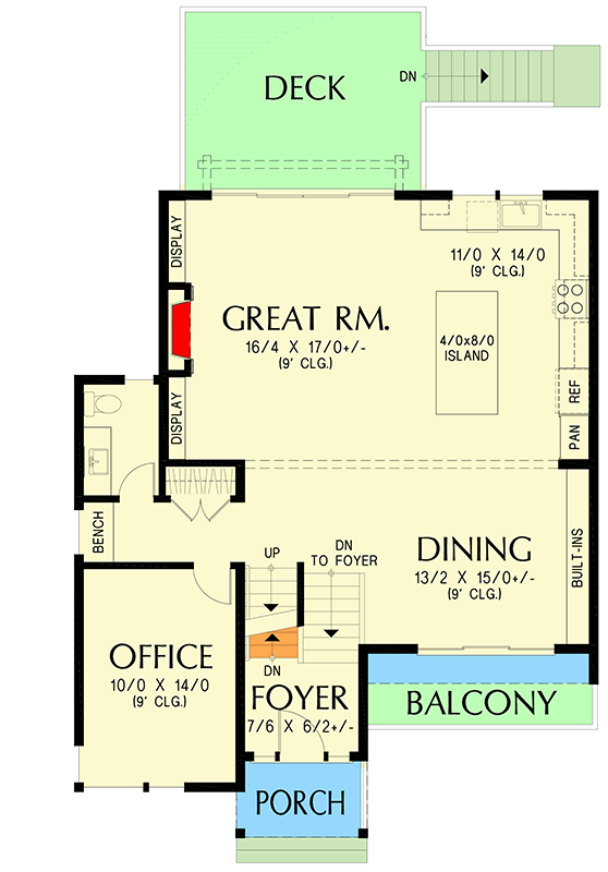 Plan 69931AM: Contemporary Four Bedroom Mountain House Plan with Attached Garage - Floor Plan -  - Contemporary, Modern, Mountain