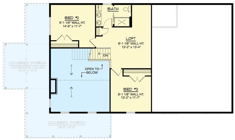 Plan 135478GRA: Charming Barndominium House Plan with Three Bedrooms and Attached Garage - Floor Plan - 2nd Level - Barndominium, Country, Farmhouse, New American