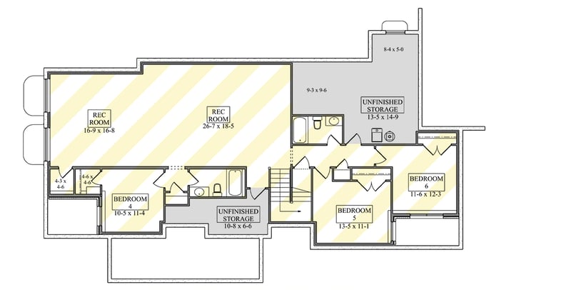 Plan 95395RW: Modern Farmhouse Ranch House Plan with 3 Bedrooms and 3-Car Garage - Floor Plan - Optionally Finished Lower Level - Farmhouse, Modern Farmhouse, Ranch
