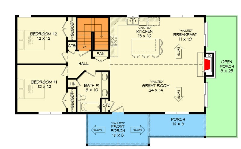 Plan 680717VR: Craftsman Ranch House Plan with Expansive Wraparound Porch - Floor Plan - Main Level - Craftsman, Ranch, Traditional
