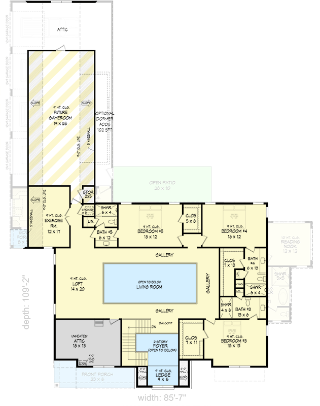 Plan 680719VR: Modern Farmhouse House Plan with 5 Bedrooms and 4-Car Garage - Floor Plan - - Farmhouse, Modern, Modern Farmhouse, New American