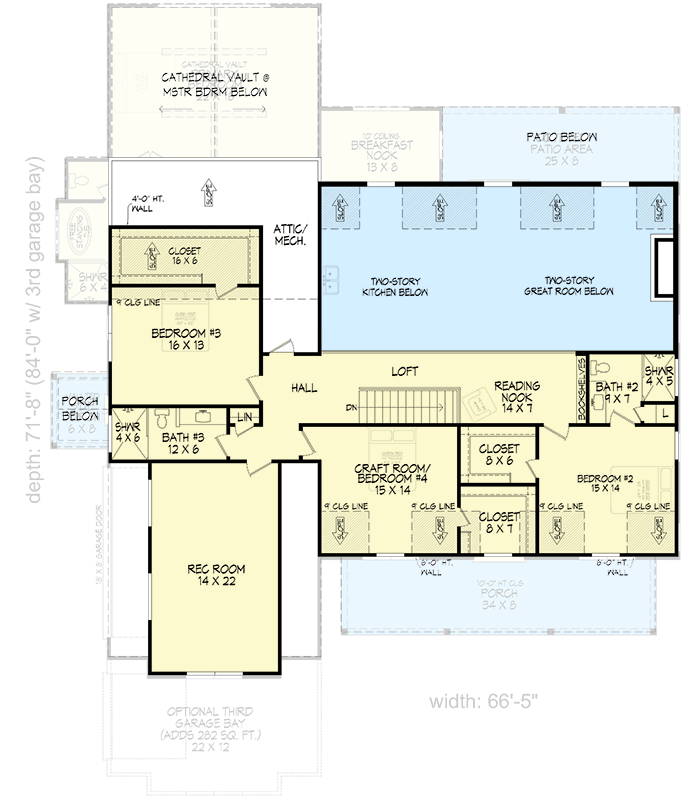 Plan 680720VR: Spacious Modern Farmhouse House Plan with Five Bedrooms and Bonus Room - Floor Plan -  - Farmhouse, Modern Farmhouse
