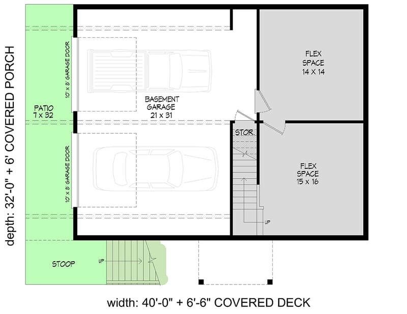 Plan 680722VR: Contemporary Mountain House Plan with Three Bedrooms and Two-Car Garage - Floor Plan - Lower Level - Contemporary, Modern, Mountain
