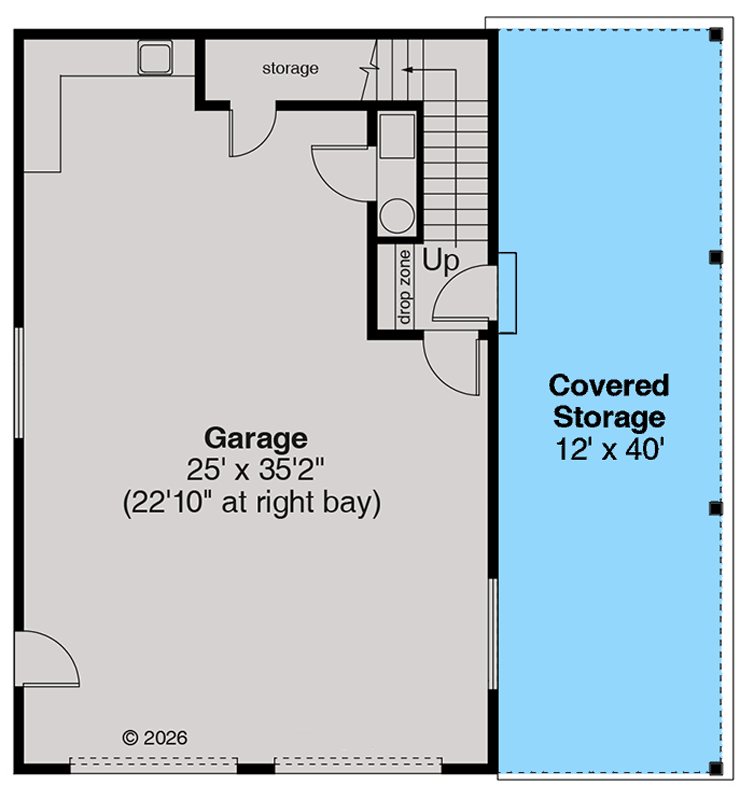 Plan 720202DA: Versatile Farmhouse Detached Garage Plan with Bonus Attic Space - Floor Plan - Main Level - Country, Craftsman, Farmhouse, Traditional