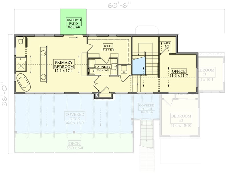 Plan 95397RW: Contemporary Three-Bedroom House Plan with Three-Car Garage and Outdoor Fireplace - Floor Plan - - Contemporary