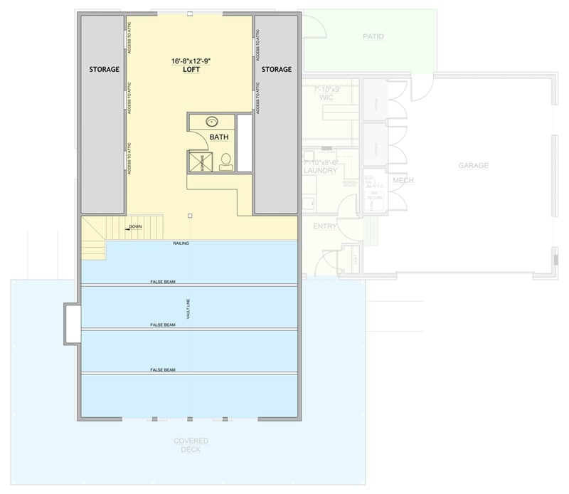 Plan 849187PGE: Three Bedroom Country Cottage House Plan with Wraparound Porch - Floor Plan - 2nd Level - Cabin, Cottage, Country, Traditional