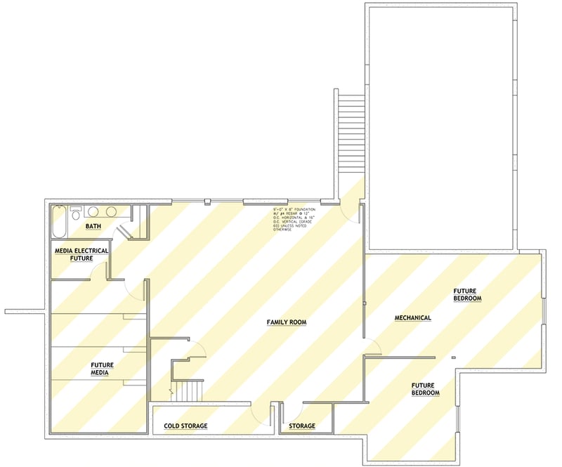 Plan 849190PGE: Country Ranch House Plan with Three Car Garage - Floor Plan - - French Country, Ranch, Traditional