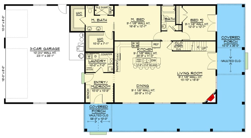 Plan 135483GRA: Modern Farmhouse House Plan with Seven Bedrooms and Wraparound Porch - Floor Plan - - Country, Craftsman, Farmhouse, Modern, Modern Farmhouse