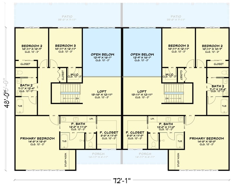 Plan 850062PKE: Contemporary Two Story House Plan with Three Bedrooms and Home Office - Floor Plan - - Contemporary