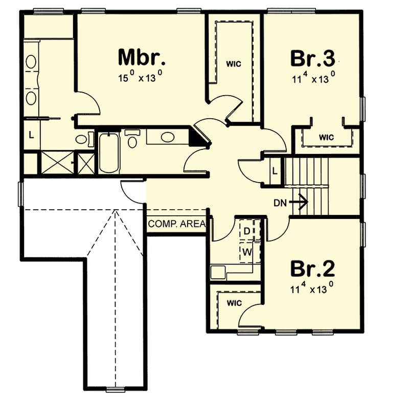 Plan 40630DB: New American House Plan with Upstairs Bedrooms