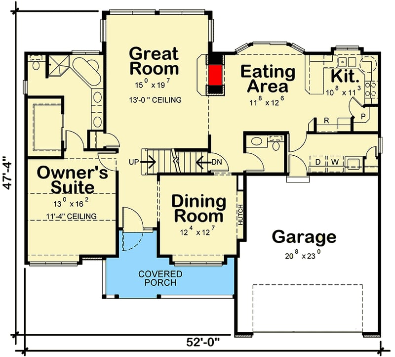 Plan 4086DB: 3-Bed Traditional House Plan with Bright and Inviting Great Room - Floor Plan - Main Level - Country, Traditional