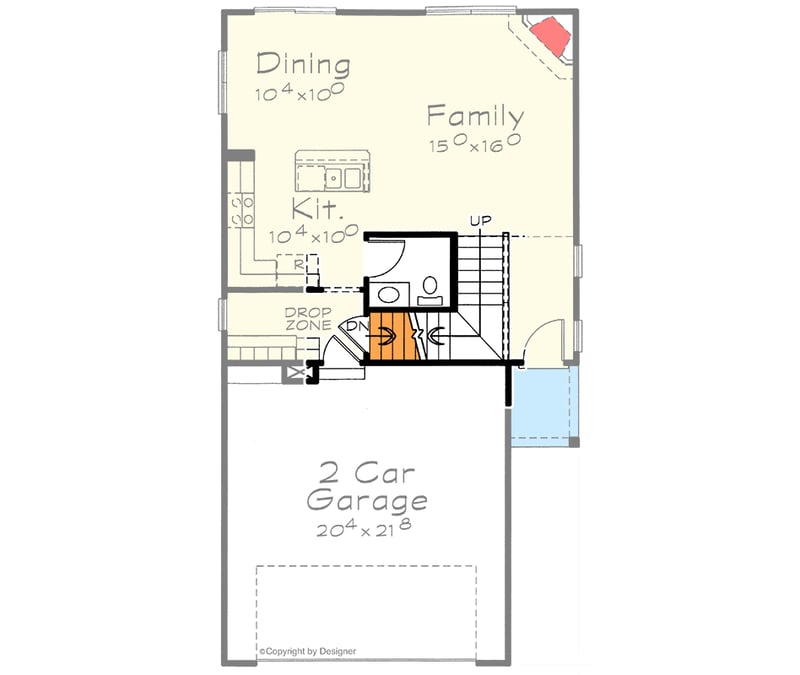 Plan 40881DB: Charming Northwest Traditional Home with Flexibility - Floor Plan - Main Level - Optional Basement Stairs Location - Northwest, Traditional