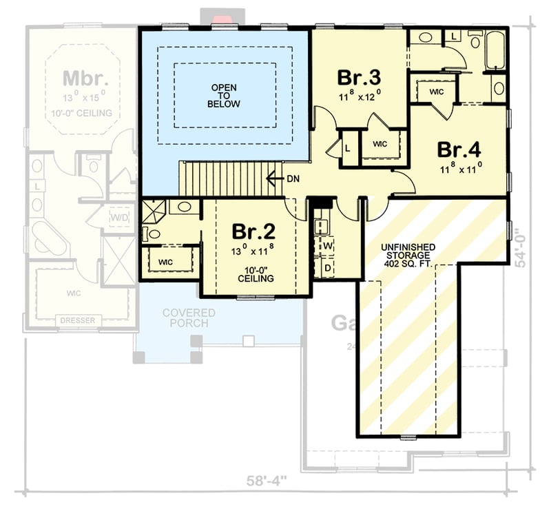 Plan 40891DB: Owner's Choice - Floor Plan - 2nd Floor - European, Traditional
