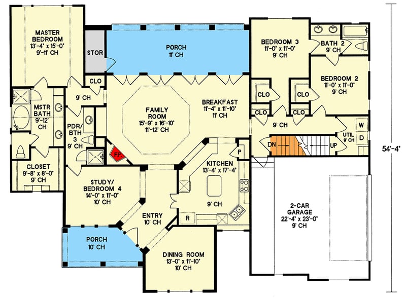 Plan 4093DB: Serene Split-Bedroom Design - Floor Plan - Main Level - Traditional