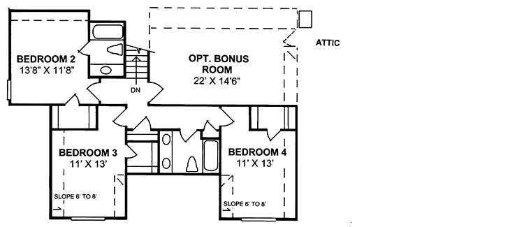 Plan 41053WM: Flexible Farmhouse Design with 3-Car Garage - 2546 Sq Ft - Floor Plan - 2nd Floor - Country, Farmhouse, Traditional