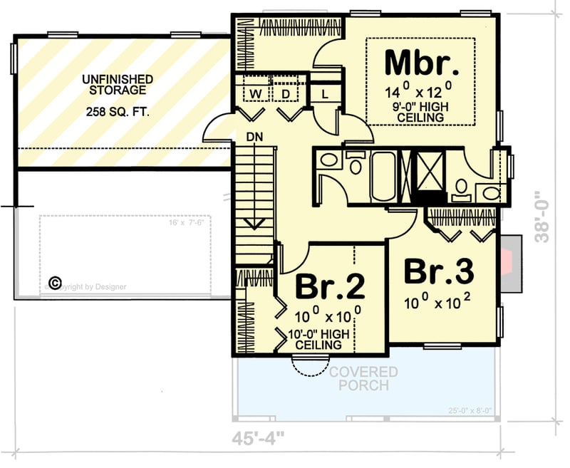 Plan 4172DB: Traditional 3-Bedroom House Plan with 2-Car Garage and Bonus Room - Floor Plan - 2nd Floor - Country, Traditional