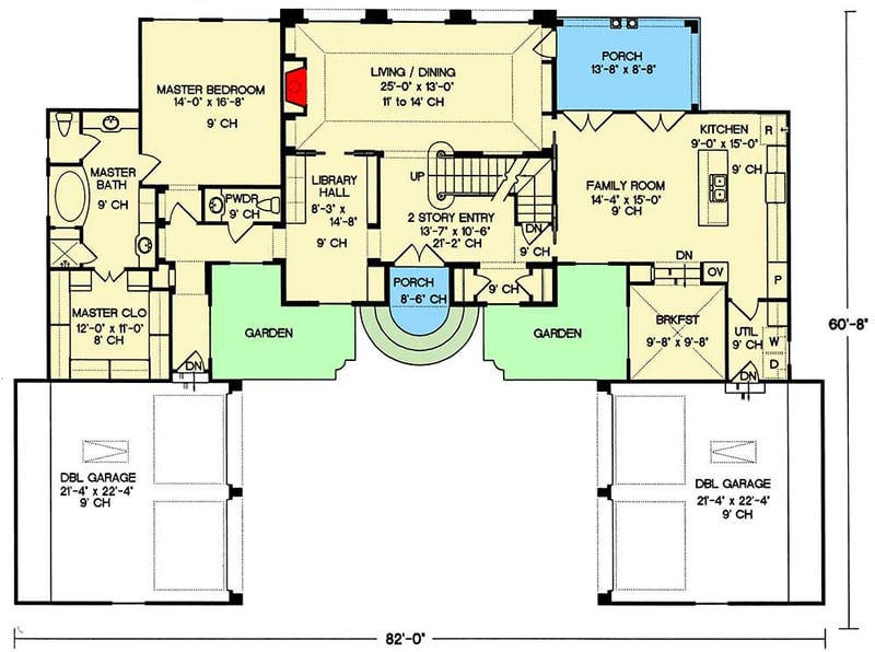 Plan 41980DB: Living in Style - Floor Plan - Main Level - European, Southern Traditional