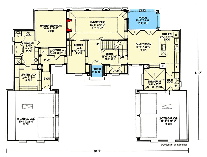 Plan 41981DB: Living in Style - Floor Plan - Main Level - European, Traditional