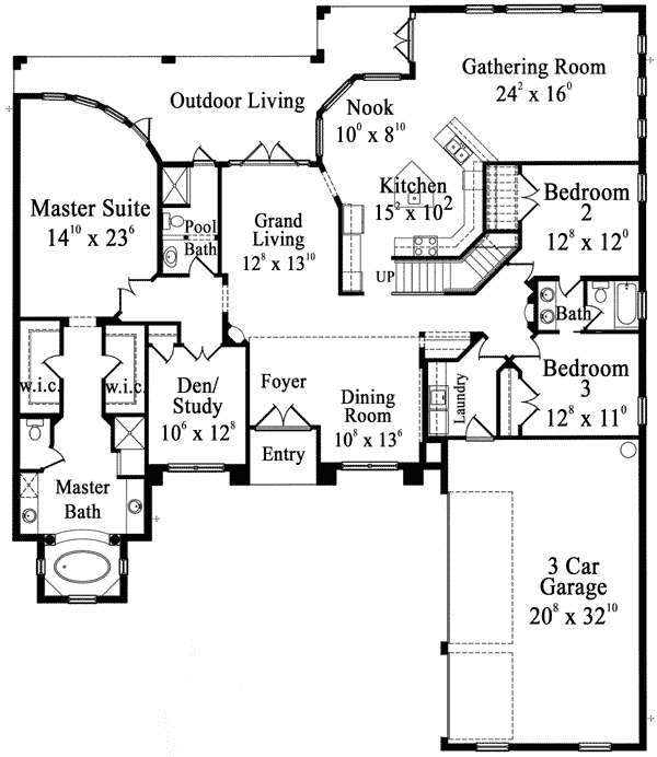 Plan 4220MJ: Fabulous French Country Design - 3589 Sq Ft - Architectural Designs - Floor Plan - Main Level - European, French Country