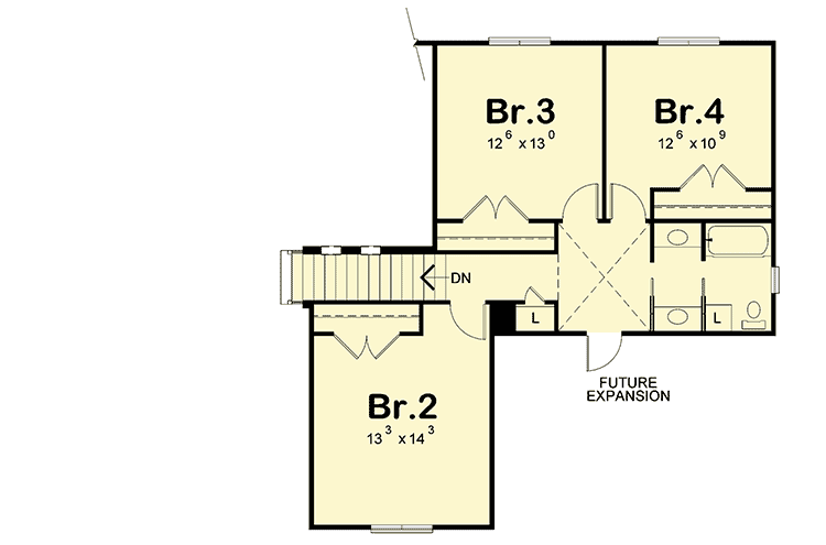 Plan 42296DB: 4 Bedroom Craftsman With Cathedral Ceiling - Floor Plan - 2nd Floor - Craftsman, Northwest