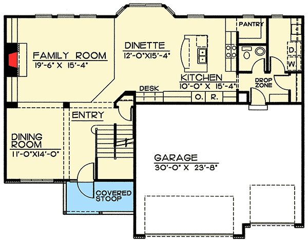 Plan 42302DB: Family Home with Open Layout - Floor Plan - Main Level - Northwest, Traditional