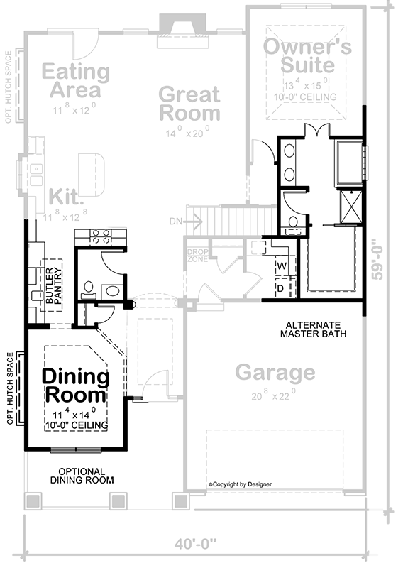 Plan 42340DB: 2 Bed Getaway with Options - 1596 Sq Ft - Floor Plan - 2nd Floor - Craftsman, Northwest