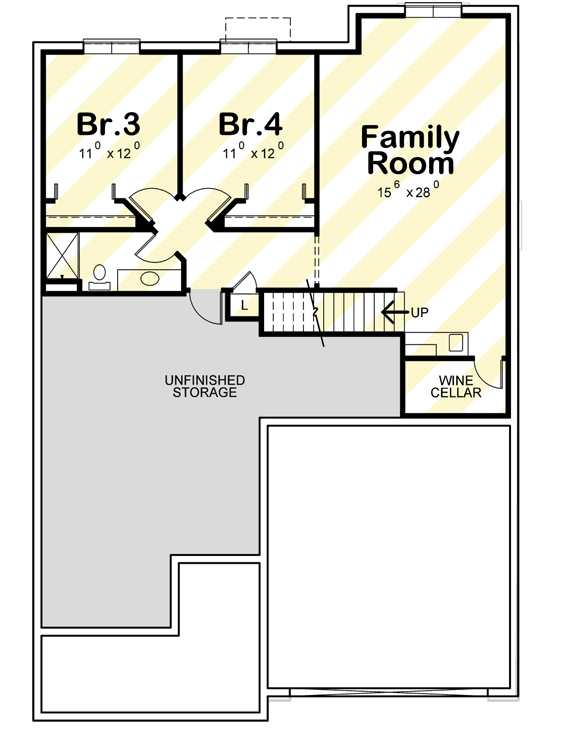 Plan 42341DB: 3-Bed Craftsman House Plan with Options - 1898 Sq Ft - Floor Plan - Optionally Finished Lower Level - Bungalow, Cottage, Country, Craftsman, Northwest, Traditional