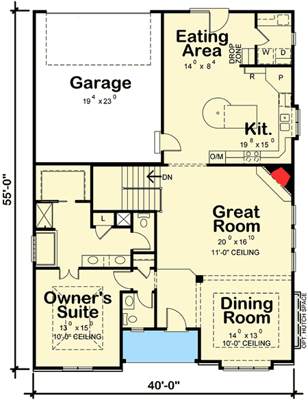 Plan 42349DB: European Cottage with Expansion Possibilities - Floor Plan - Main Level - Cottage, European