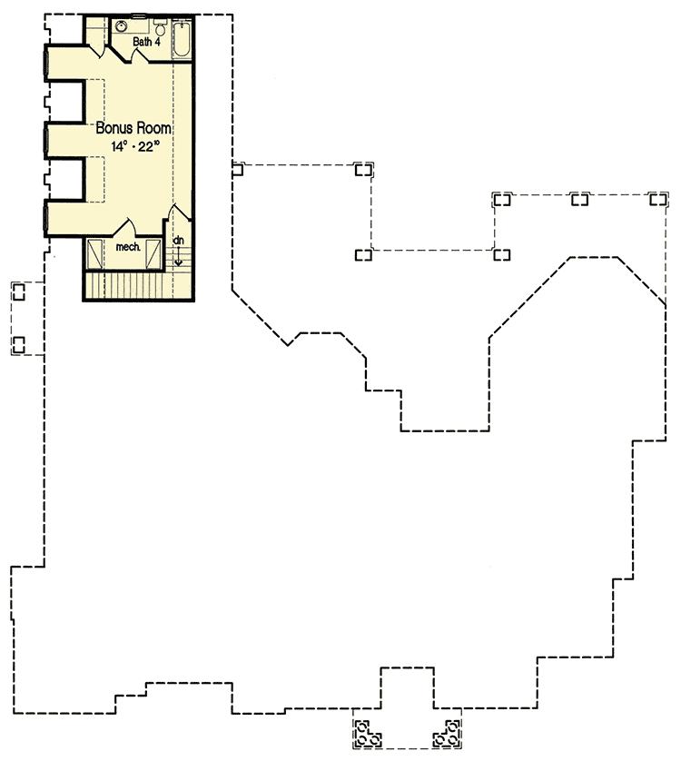 Plan 4235MJ: Understated Elegance - Floor Plan - Bonus - Florida-Style, Mediterranean