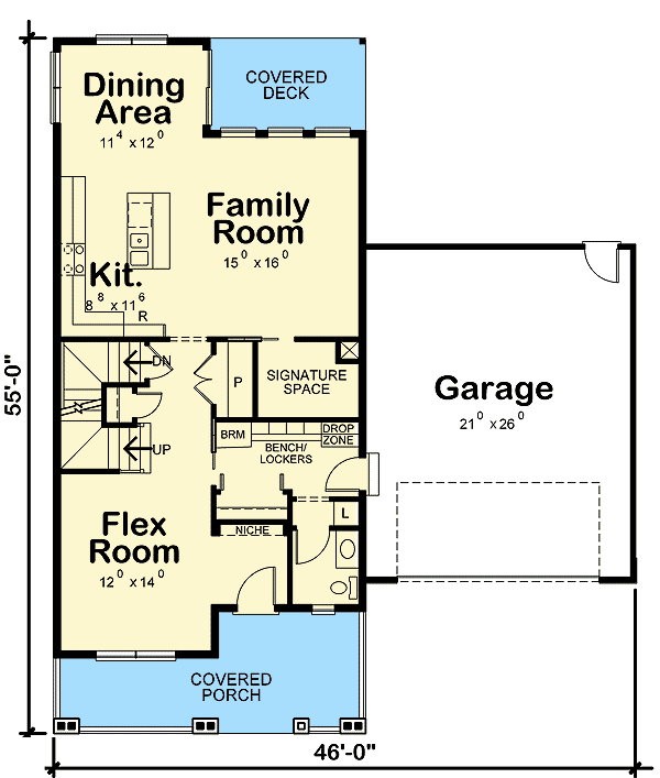 Plan 42376DB: 3 Bed Craftsman House Plan with Upstairs Laundry - Floor Plan - Main Level - Craftsman, Northwest