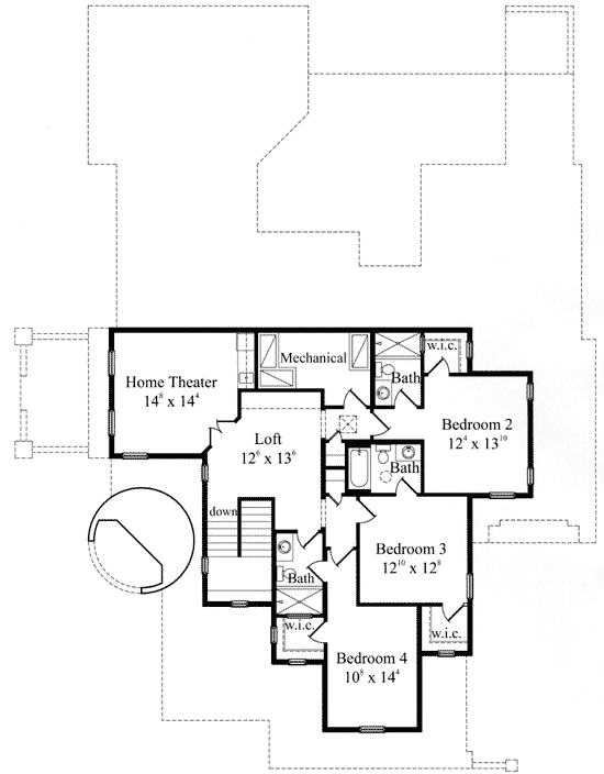 Plan 42807MJ: Deluxe Mediterranean Home Plan with 3-Car Garage - Floor Plan - 2nd Floor - European, Mediterranean, Spanish, Tuscan