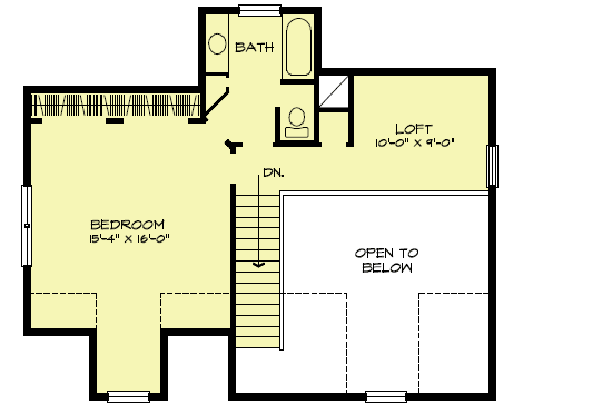 Plan 46003HC: Loft Living - Floor Plan - 2nd Floor - Cottage, Country, Hill Country, Rustic, Vacation