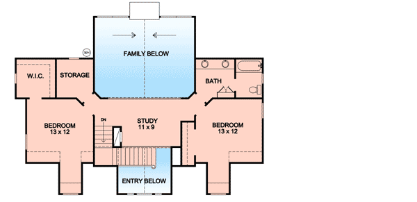Plan 46035HC: Hill Country Home with Lots of Storage - Floor Plan - 2nd Floor - Country, Farmhouse, Hill Country